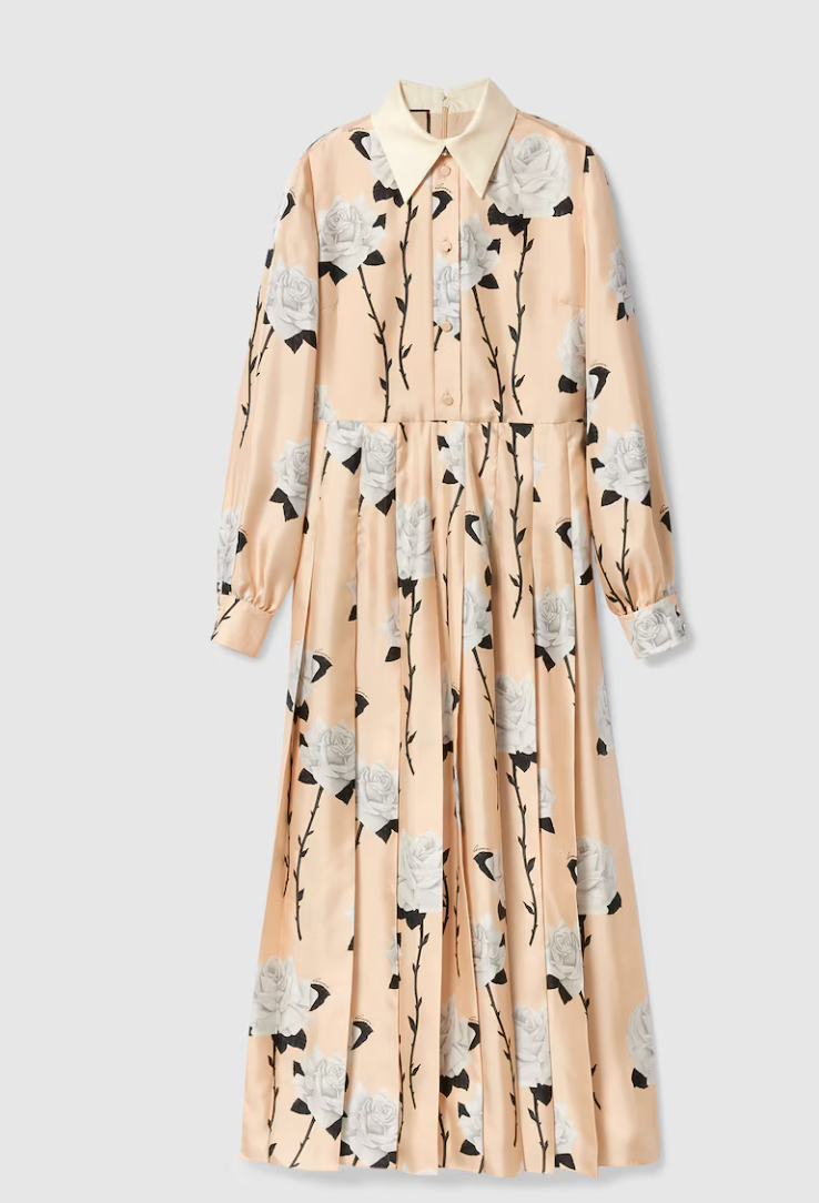 Gucci Floral Print Crepe de Chine Dress UFO No More